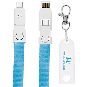 Justine Street 900cm Lanyard, 4in1 Charging Cable w/ USB Tip and Type C