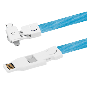Justine Street 900cm Lanyard, 4in1 Charging Cable w/ USB Tip and Type C