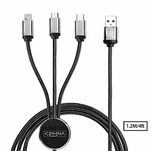 Modesto Back-lit 3-in-1 Charging Cable