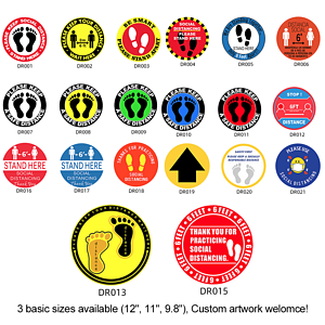 Social Distancing Floor Decal Stickers- 0.30mm thickness