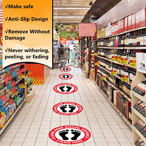 Social Distancing Floor Decal Stickers- 0.30mm thickness