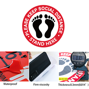 Social Distancing Floor Decal Stickers- 0.30mm thickness