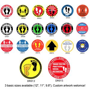 Social Distancing Floor Decal Stickers - 0.46mm thickness