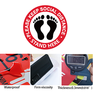 Social Distancing Floor Decal Stickers - 0.46mm thickness