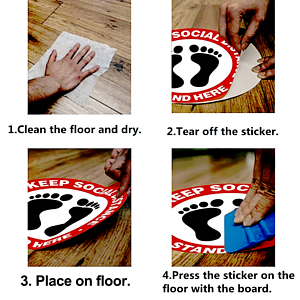 Social Distancing Floor Decal Stickers - 0.46mm thickness