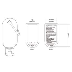 Hand Sanitizer Gel 2 oz With Carabiner