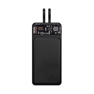 Winnetka Transparent Corded Power Bank 20000