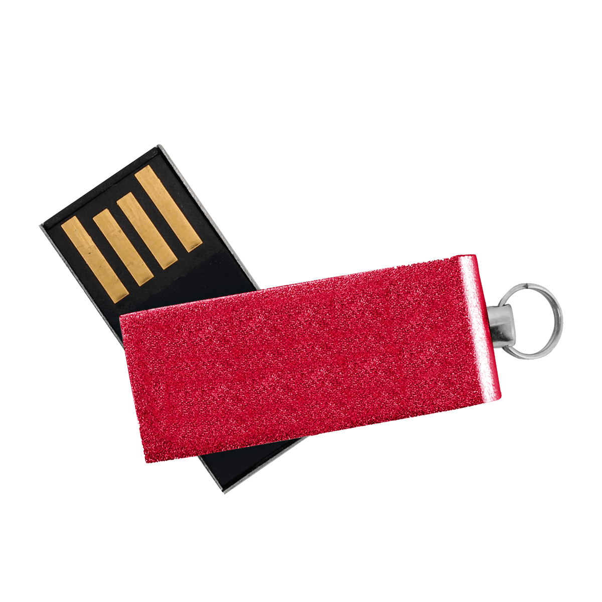 Promotional Willowbrook aluminum swivel usb with small key ring