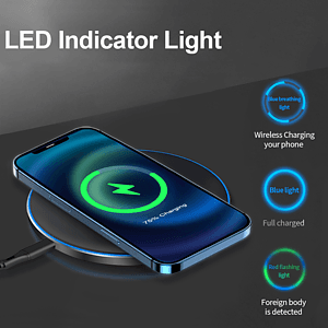 Walnut Street Light-up 15W Qi Wireless Charger