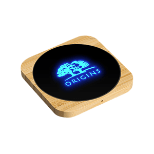 Naperville Light-up Bamboo Wireless Charger Square 15W