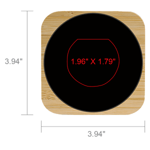 Naperville Light-up Bamboo Wireless Charger Square 15W