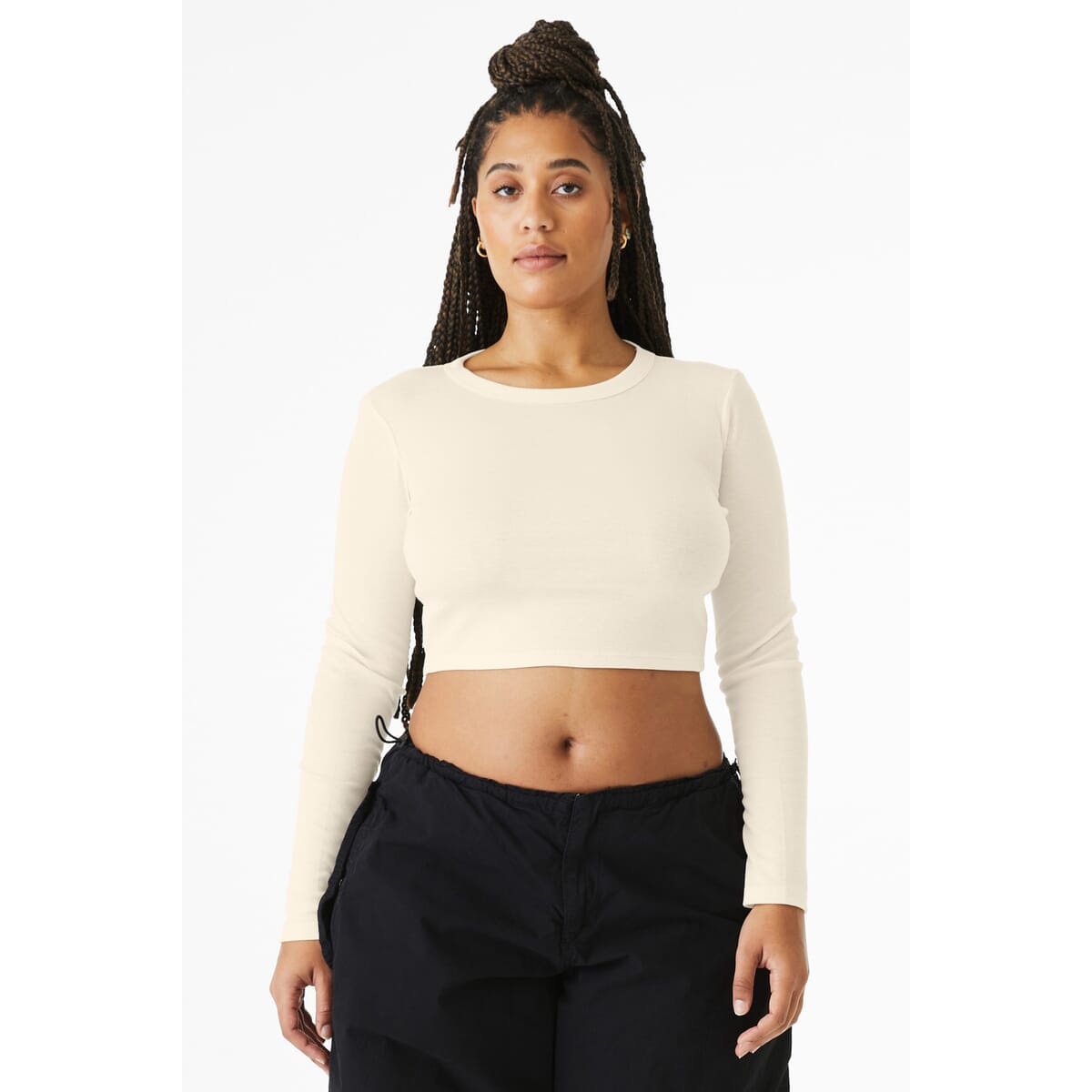 BELLA+CANVAS Women's Micro Rib Long Sleeve Baby Tee BC1501