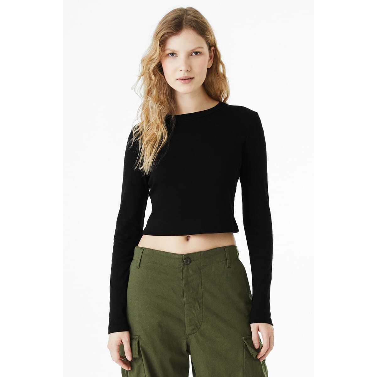 BELLA+CANVAS Women's Micro Rib Long Sleeve Baby Tee BC1501