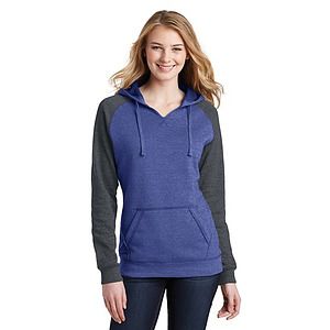 District Women's Lightweight Fleece Raglan Hoodie. DT296