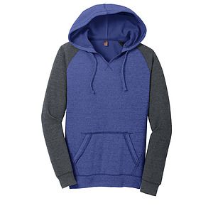 District Women's Lightweight Fleece Raglan Hoodie. DT296