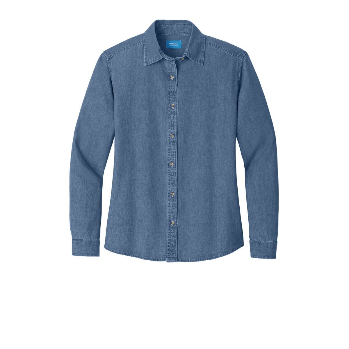 Port & Co Women's Long Sleeve Value Denim Shirt. LSP10
