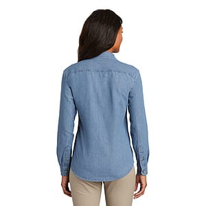 Port & Co Women's Long Sleeve Value Denim Shirt. LSP10