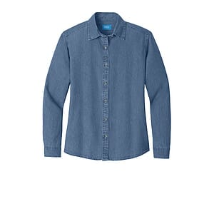 Port & Co Women's Long Sleeve Value Denim Shirt. LSP10