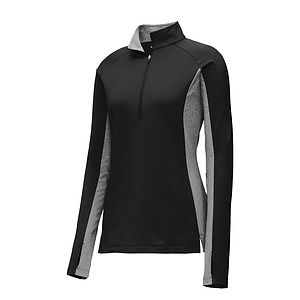 Sport-Tek Women's Sport-Wick Stretch Contrast 1/4-Zip Pullover. LST854