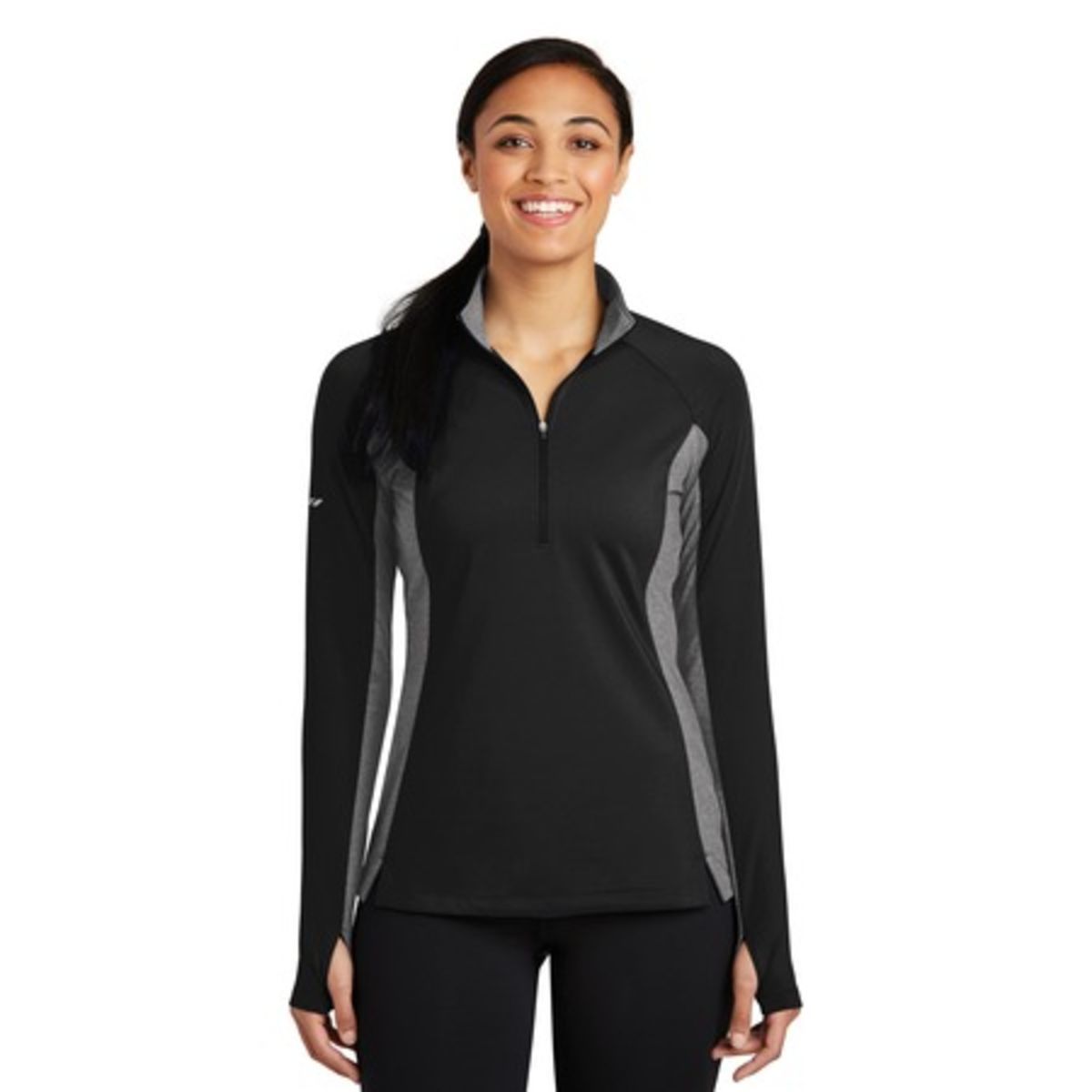 Sport-Tek Women's Sport-Wick Stretch Contrast 1/4-Zip Pullover. LST854