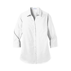 Port Authority Women's 3/4-Sleeve Carefree Poplin Shirt. LW102