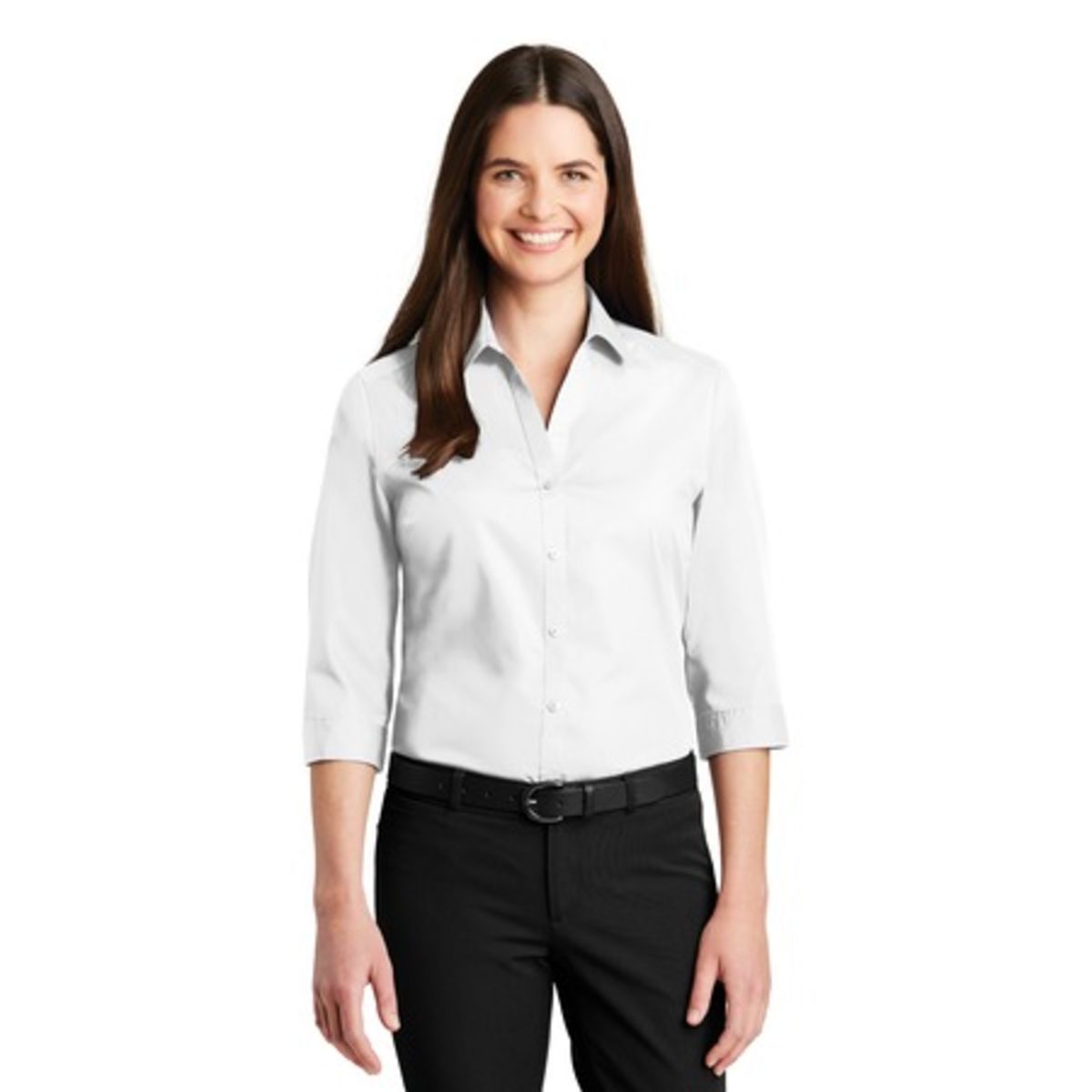 Port Authority Women's 3/4-Sleeve Carefree Poplin Shirt. LW102