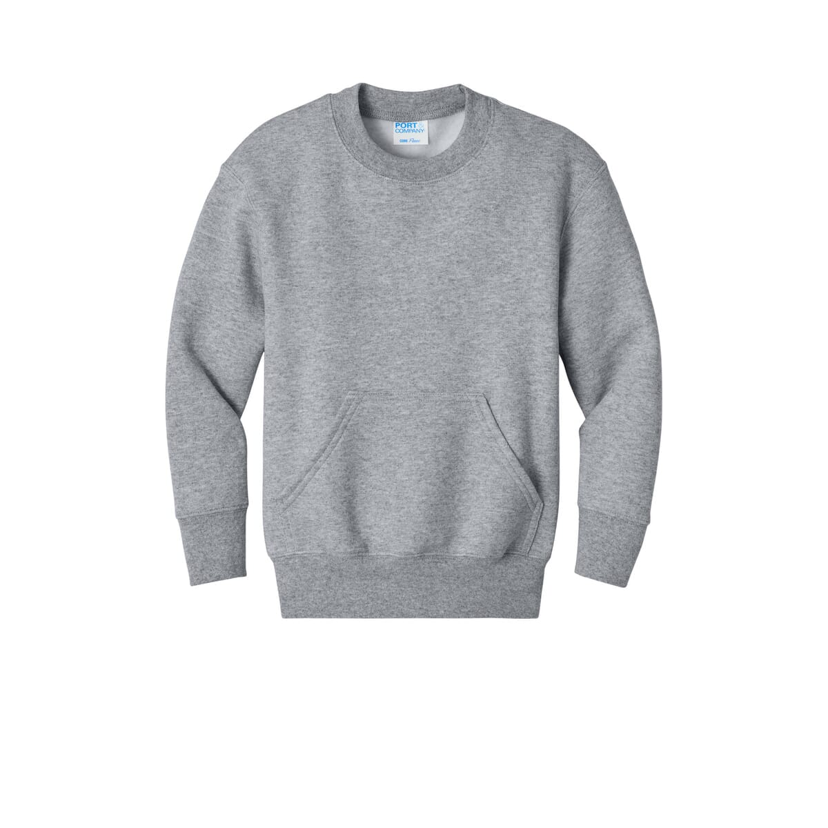 Port & Co Youth Core Fleece Crewneck Pocket Sweatshirt PC78YPKT