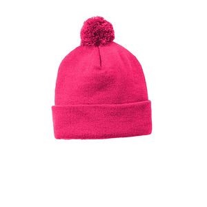 CSTC37 Sport-Tek Solid Pom Pom Beanie