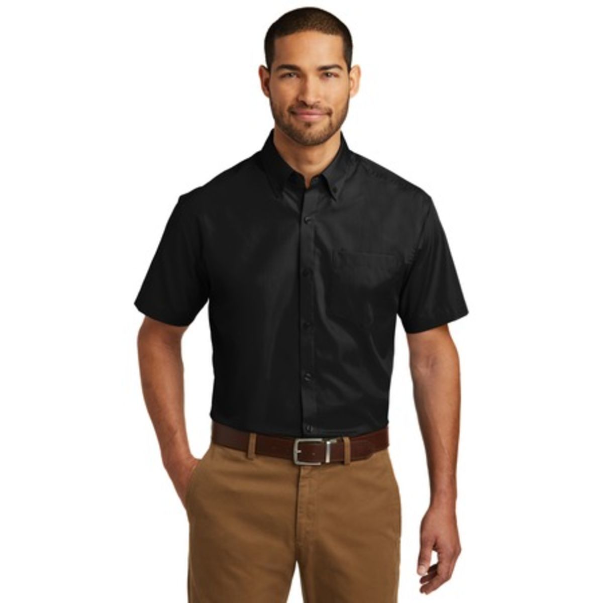 Port Authority Short Sleeve Carefree Poplin Shirt. W101