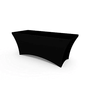 8' Solid Black Stretch Table Covers