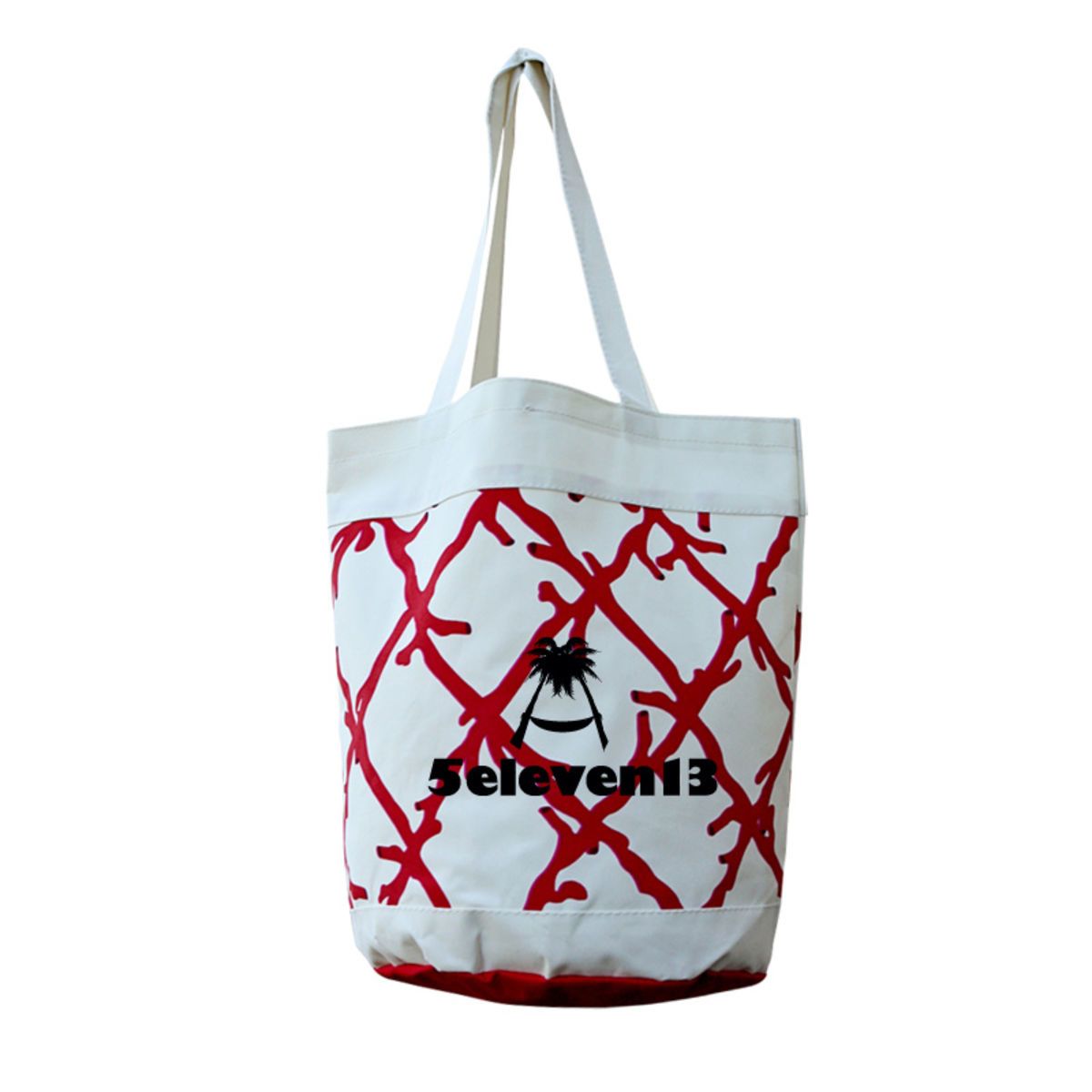 Coral Lattice Tote Bag