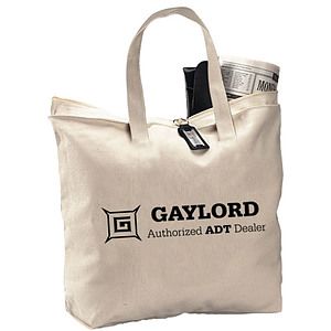 Canvas Zipper Tote Bag - Natural Beige