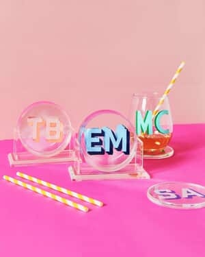 Acrylic Coasters with Holder