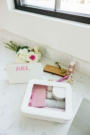 Clear Leather Toiletry Case 