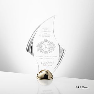 Flourish Hemisphere Award - Laser Engraved