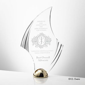 Flourish Hemisphere Award - Laser Engraved