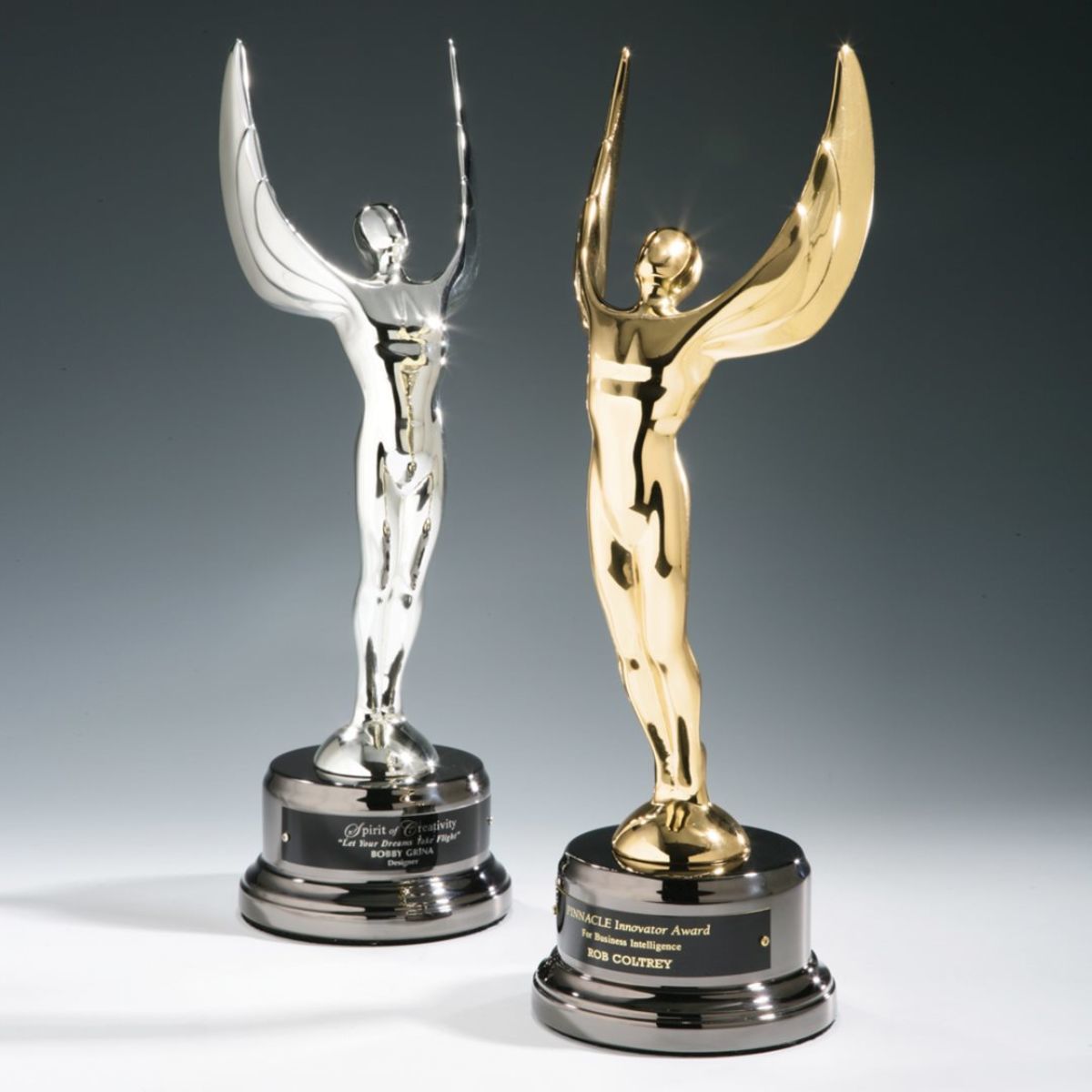 Winged Achievement Award on Black Nickel