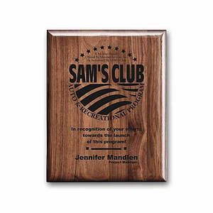 Laser Engraved Plaq - Walnut Piano Finish