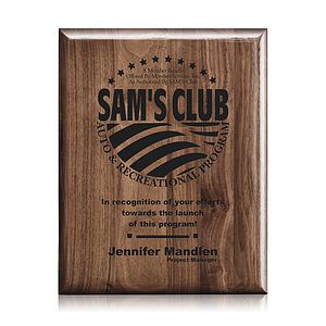 Laser Engraved Plaq - Walnut Piano Finish