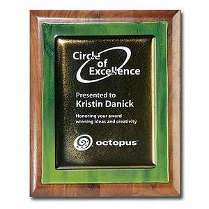 Metallic Fusion Plaque - Walnut/Green