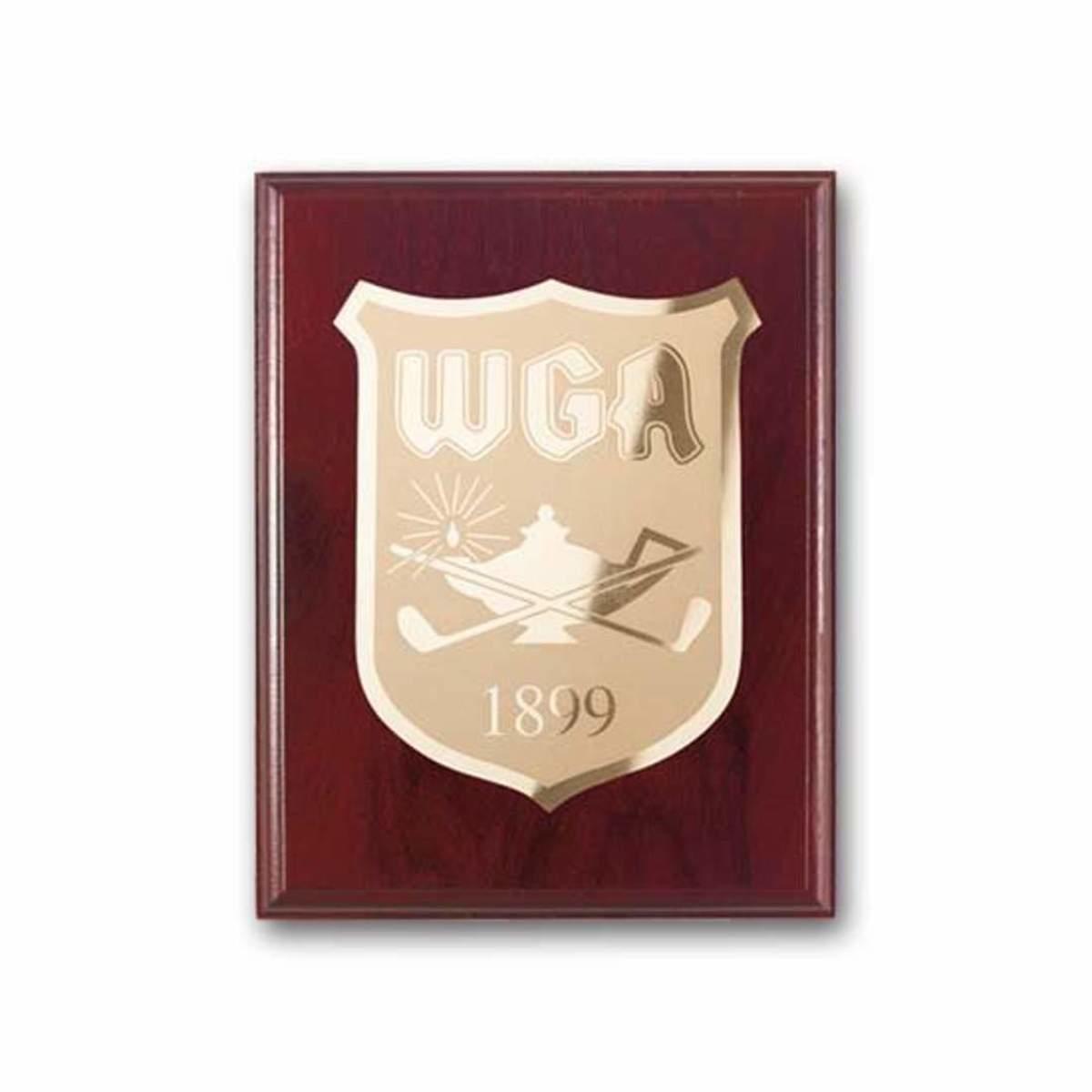 Etch/Frosted Plaq - Mahogany/Gold