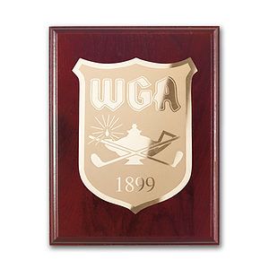Etch/Frosted Plaq - Mahogany/Gold