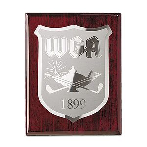 Etch/Frosted Plaq - Rosewood/Silver