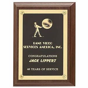 Walnut Finish Plaque w/Rosettes