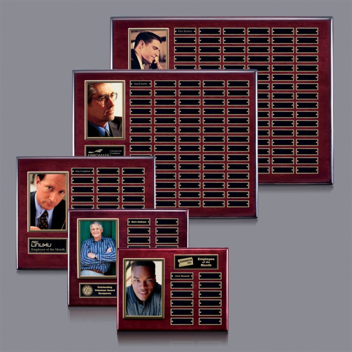 Photo (Vert) P/Plaque - Rosewood/Gold 
