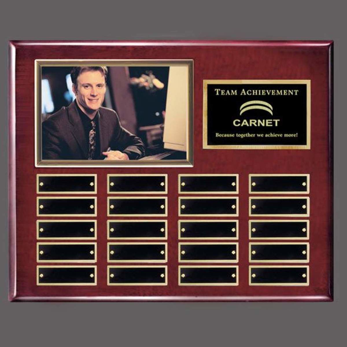 Photo (Horiz) P/Plaque - Rosewood/Gold