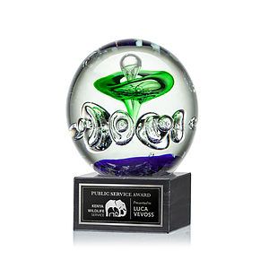 Aquarius Award on Square Marble Base