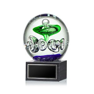 Aquarius Award on Square Marble Base