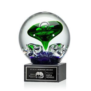 Aquarius Award on Square Marble Base