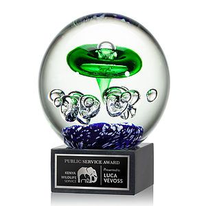 Aquarius Award on Square Marble Base